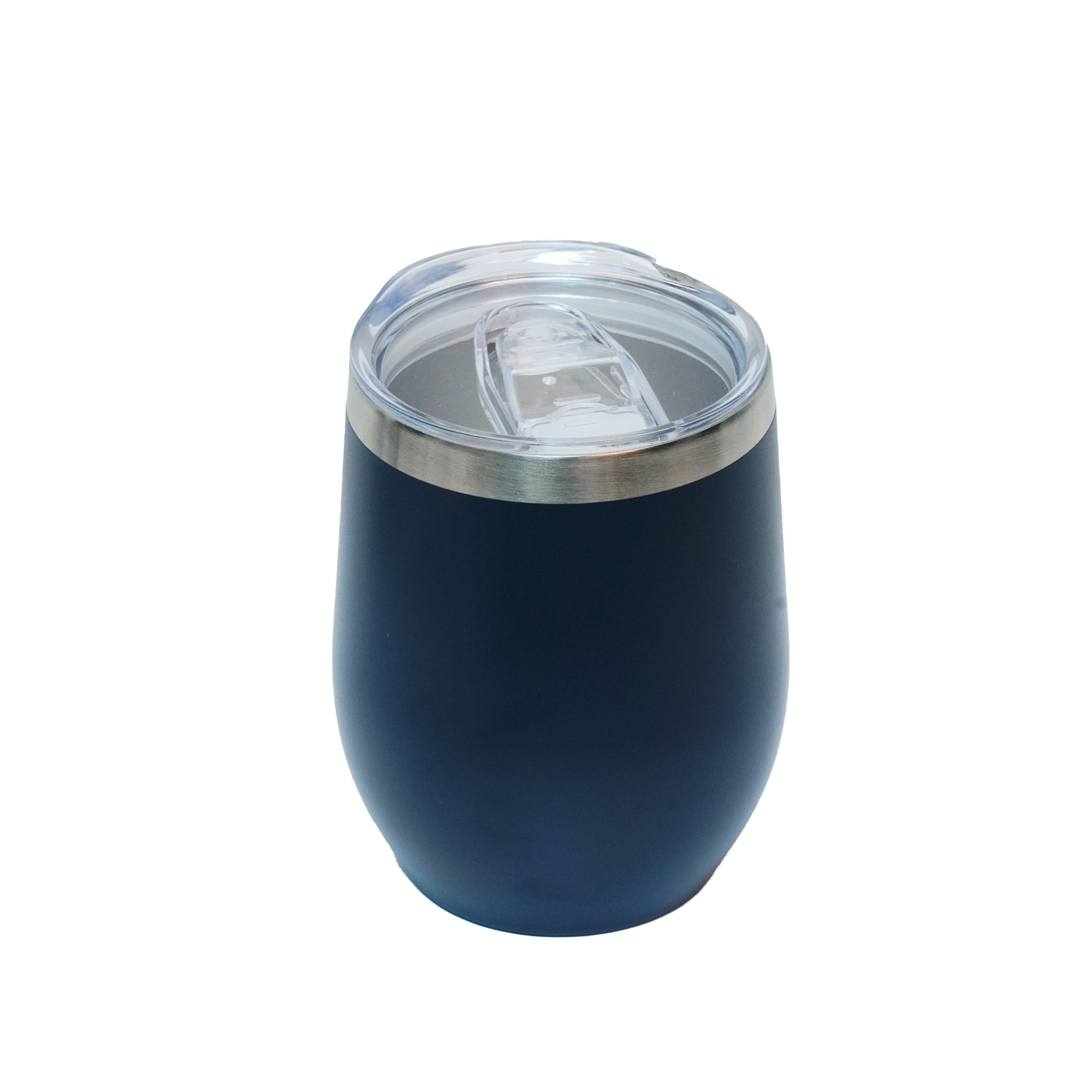 Blue Colour Vaccum Insulated Coffee Mug With Clear Lid